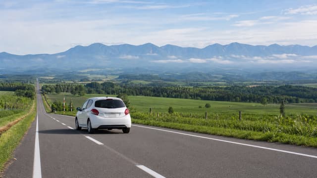 Scenic road trip in Japan countryside